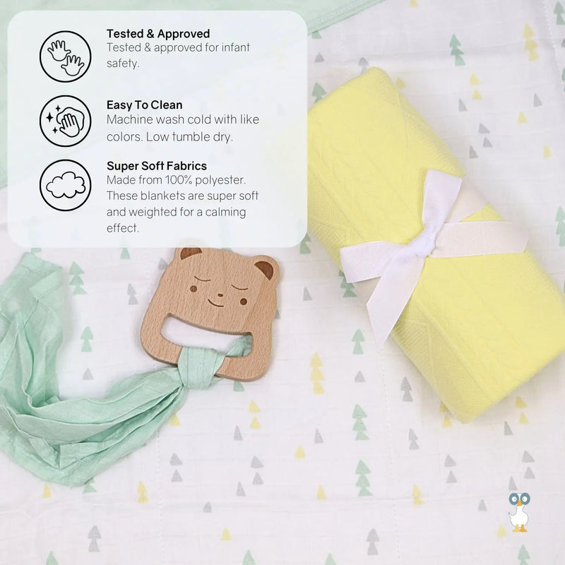 Yellow Knit Blanket Goosewaddle® | Newborn Baby Blankets Toys Teethers Bibs & More