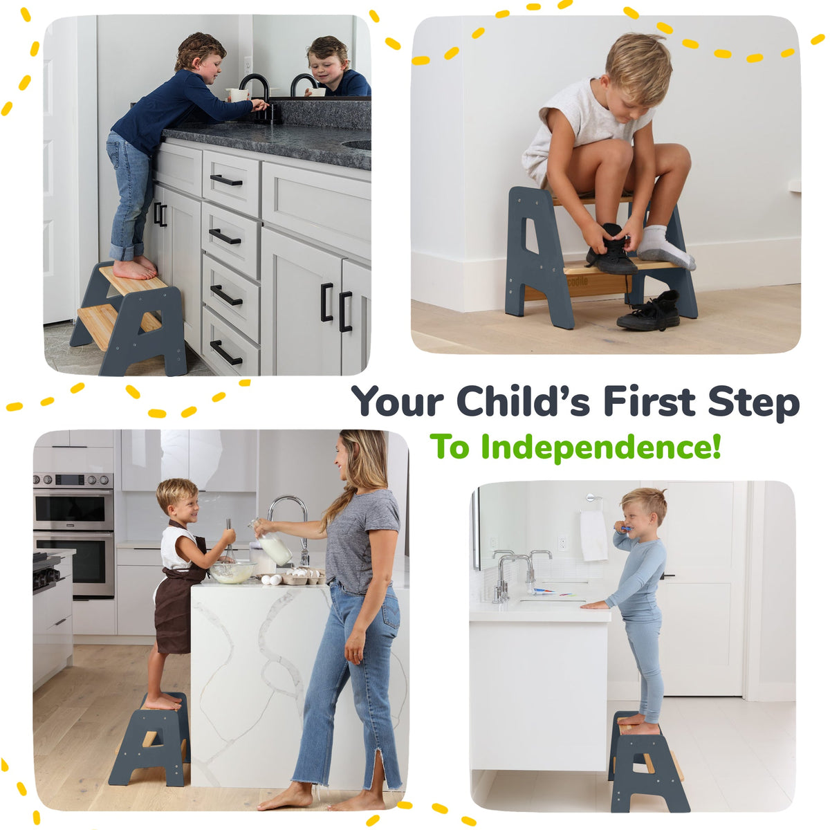 Solid Hardwood 2-Step Toddler Step Stool by Ocodile.com