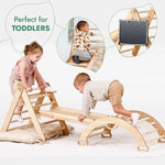 Goodevas 4in1 Montessori Climbing Set Triangle Ladder Climbing Arch Slide Board Cushion for Toddlers Ages 1 to 3 - Baby & Toddler > Baby Toys & Activity Equipment > Baby Activity Toys 4in1 Playsets