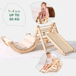 Goodevas 4in1 Montessori Climbing Set Triangle Ladder Climbing Arch Slide Board Cushion for Toddlers Ages 1 to 3 - Baby & Toddler > Baby Toys & Activity Equipment > Baby Activity Toys 4in1 Playsets