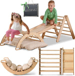 Goodevas 4in1 Montessori Climbing Set Triangle Ladder Climbing Arch Slide Board Cushion for Toddlers Ages 1 to 3 - Baby & Toddler > Baby Toys & Activity Equipment > Baby Activity Toys 4in1 Playsets