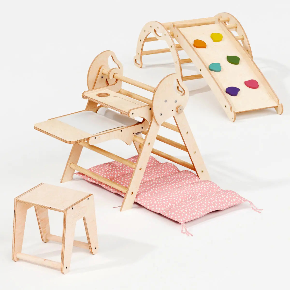 4in1 Montessori Climbing Set for Toddlers Pikler Triangle Arch Slide Board and Cushion Ages 1 to 3 Goodevas Everetts Place: Online Boutique 199.00