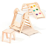 Goodevas 4in1 Montessori Climbing Set for Toddlers Pikler Triangle Arch Slide Board and Cushion Ages 1 to 3 - Everetts Place Boutique - 