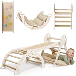 Goodevas 4in1 Montessori Climbing Set: Pikler Triangle, Arch, Slide Board, and Cushion for Toddlers (1–3 Years) - 