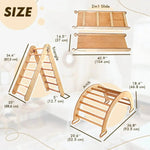 Goodevas 4in1 Montessori Climbing Set Triangle Ladder Climbing Arch Slide Board and Cushion Beige - Everetts Place Boutique - 