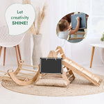 Goodevas 4in1 Montessori Climbing Set Triangle Ladder Climbing Arch Slide Board Cushion for Toddlers Ages 1 to 3 - Everetts Place Boutique - 