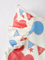 Rylee Faith Designs 4th of july Cartoon Flag Print Girls Dress