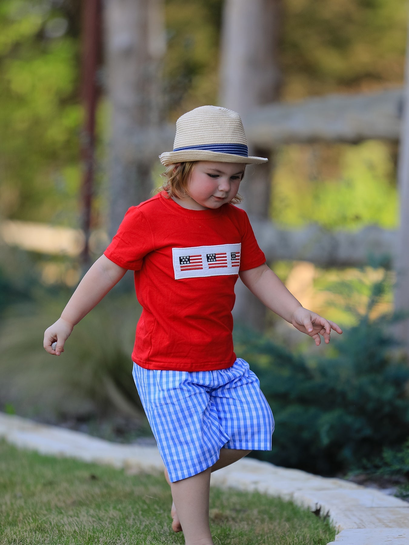 Rylee Faith Designs 4th of july Flag Embroidery Smocking Boys SetEveretts Place