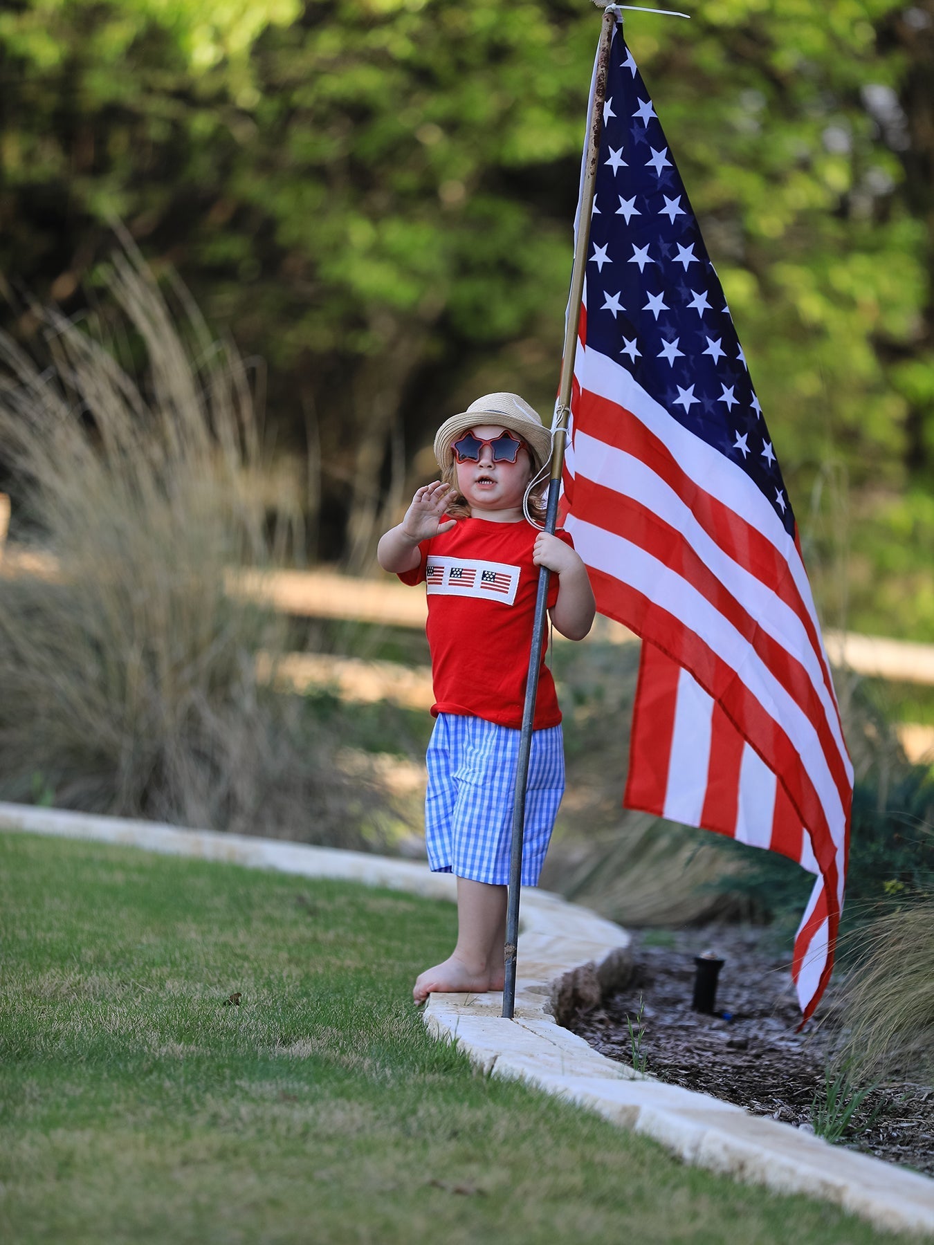 Rylee Faith Designs 4th of july Flag Embroidery Smocking Boys SetEveretts Place