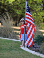 Rylee Faith Designs 4th of july Flag Embroidery Smocking Boys SetEveretts Place