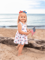 Little Joy Co. 4th of July Flag Print Bamboo Peplum Top & Bike Shorts