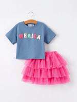 Rylee Faith Designs 4th of july “MERICA”Top Girls Gauze SkirtEveretts Place
