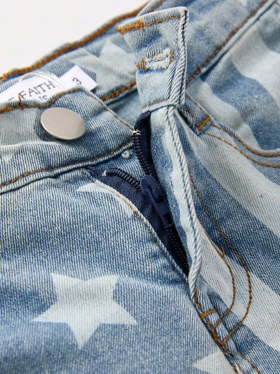 Rylee Faith Designs 4th Of July Patriotic Star Stripe Flare Jeans - 