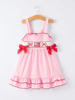 Rylee Faith Designs 4th of July Plaid Girls Dress Bow Ruffle