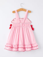 Rylee Faith Designs 4th of July Plaid Girls Dress Bow Ruffle
