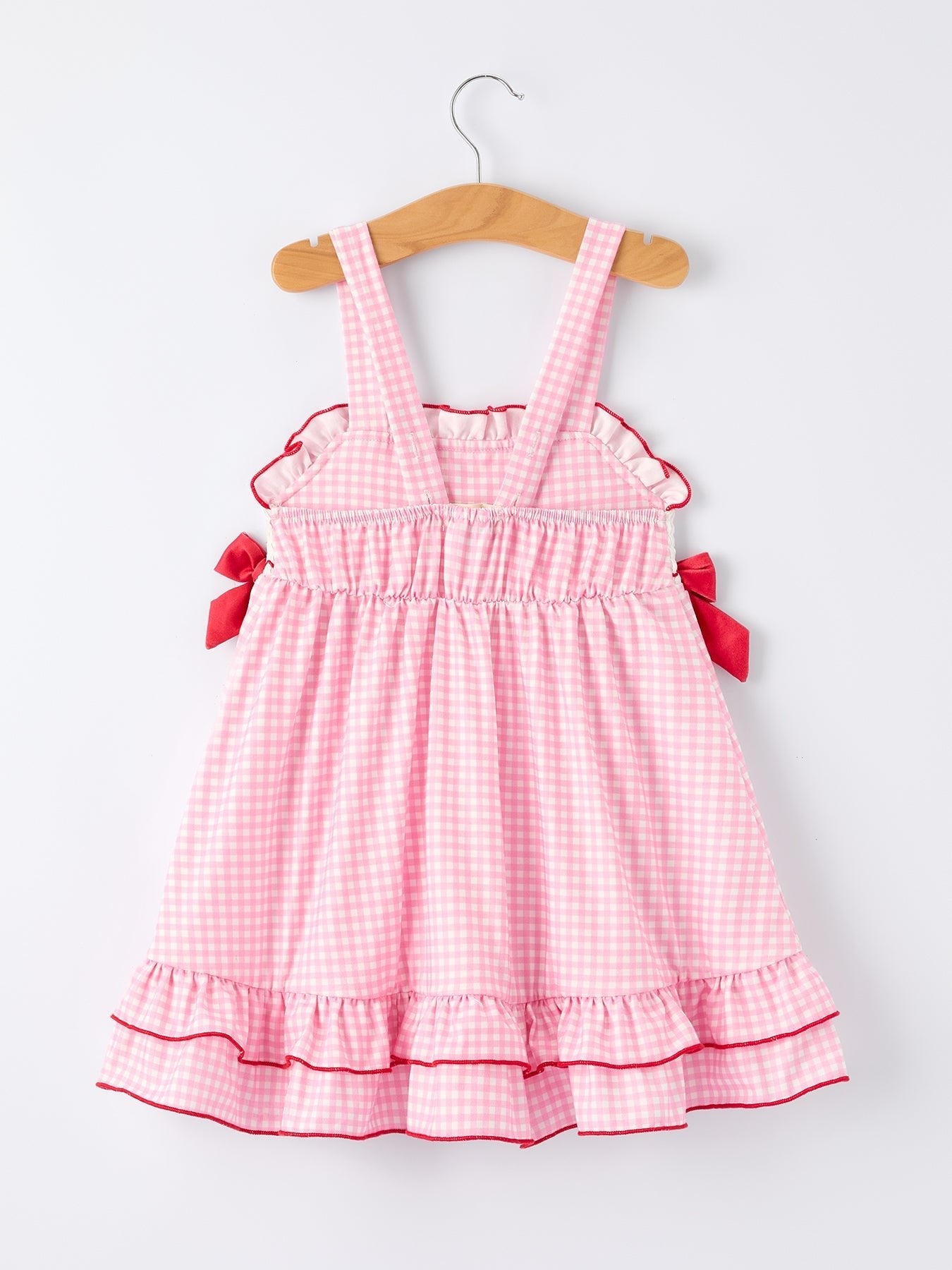 Rylee Faith Designs 4th of July Plaid Girls Dress Bow Ruffle