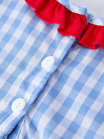 Rylee Faith Designs 4th of July Plaid Girls Smocked Toddler Girl Dress