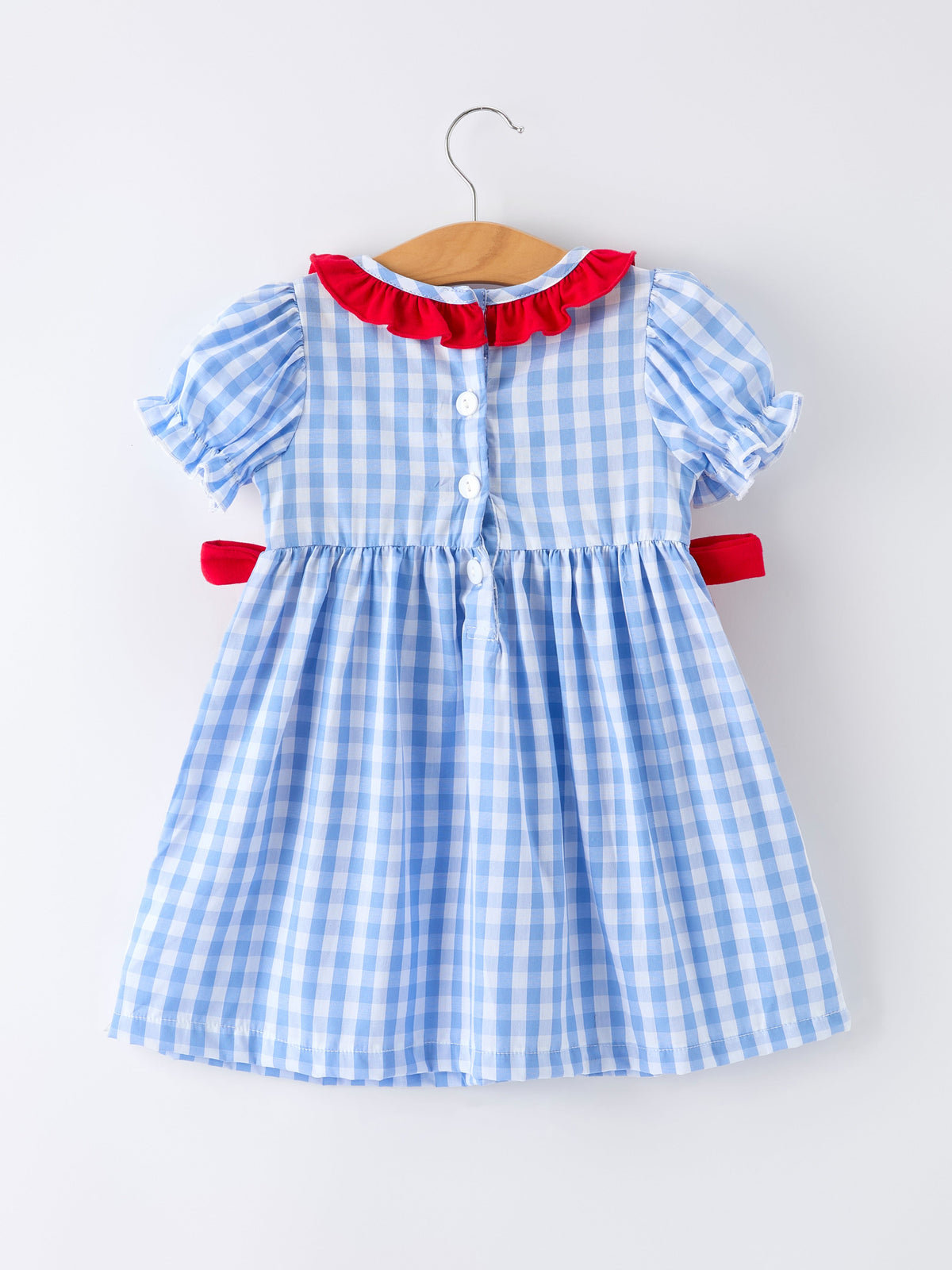 Rylee Faith Designs 4th of July Plaid Girls Smocked Toddler Girl Dress