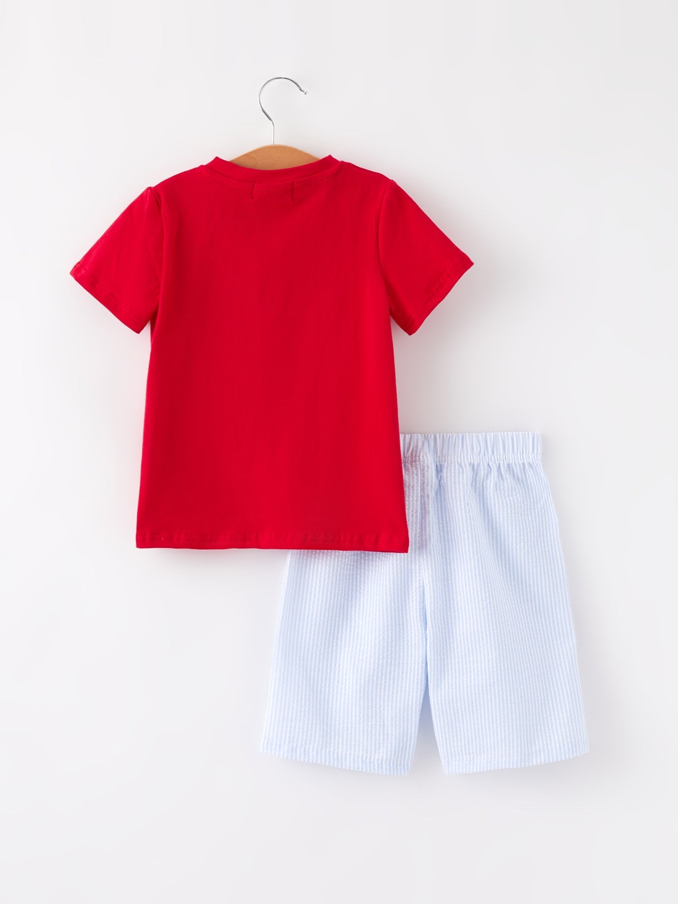 Rylee Faith Designs 4th of july Star Embroidery Smocking Boys Set