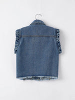 Rylee Faith Designs 4th Of July Stars Stripes Denim Vest For Girls - 