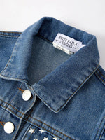 Rylee Faith Designs 4th Of July Stars Stripes Denim Vest For Girls - 