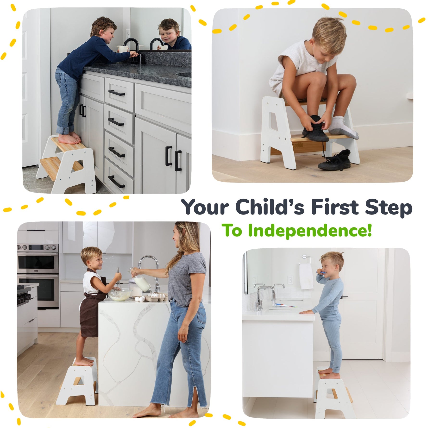 Solid Hardwood 2-Step Toddler Step Stool by Ocodile.com