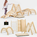 Goodevas 5 In 1 Montessori Climbing Set Pikler Climbing Arch Slide Net And Cushion - Baby & Toddler > Baby Toys & Activity Equipment > Baby Activity Toys 5in1 Playsets