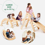 Goodevas 5 In 1 Montessori Climbing Set Pikler Climbing Arch Slide Net And Cushion - Baby & Toddler > Baby Toys & Activity Equipment > Baby Activity Toys 5in1 Playsets