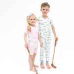 Golf Carts Blue - Short Sleeve Loungewear Set by Angel Dear