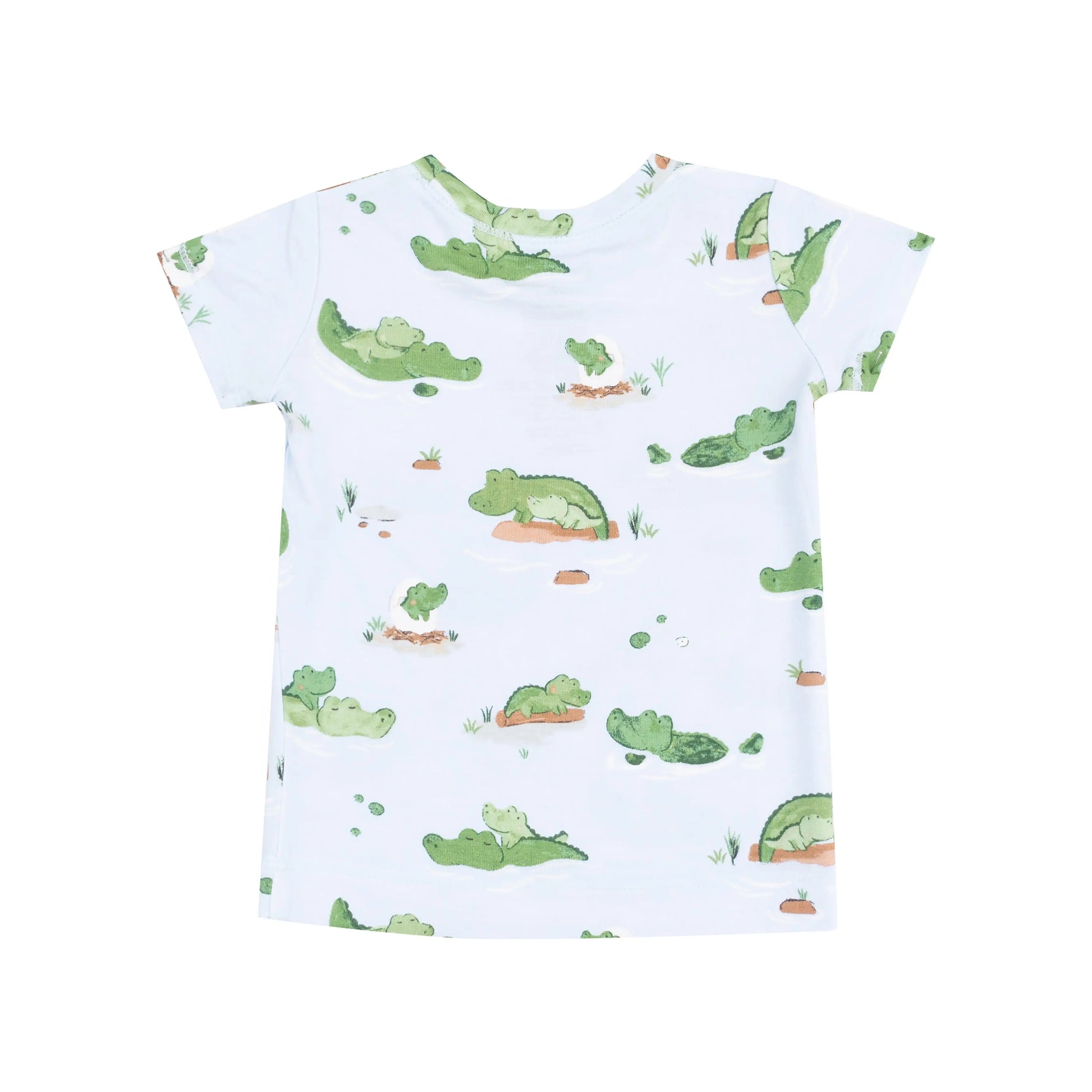 Loungewear Short Set Alligator Blue for Kids Comfort and Style.