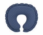 Denim Dot Ruffle Nursing Pillow Cover by Little Mae & Co