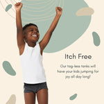 Feathers Boys White Tank Top 100% Cotton Tagless Undershirts 3-Pack by Feathers USA at Everetts Place