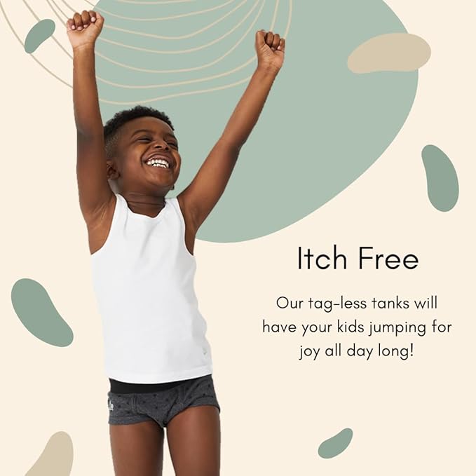 Feathers Boys White Tank Top 100% Cotton Tagless Undershirts 3-Pack by Feathers USA at Everetts Place