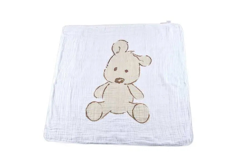 Newcastle Classics teddy bear plaid blanket made of 100% natural cotton muslin.
