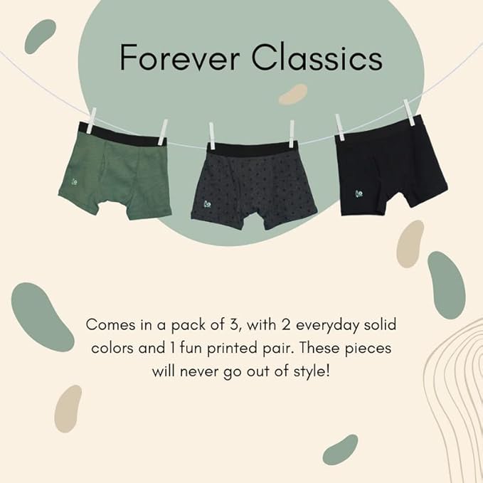 Multi Combed Cotton Elastane Boxer Briefs, Tagless, 3-Pack by Feathers USA