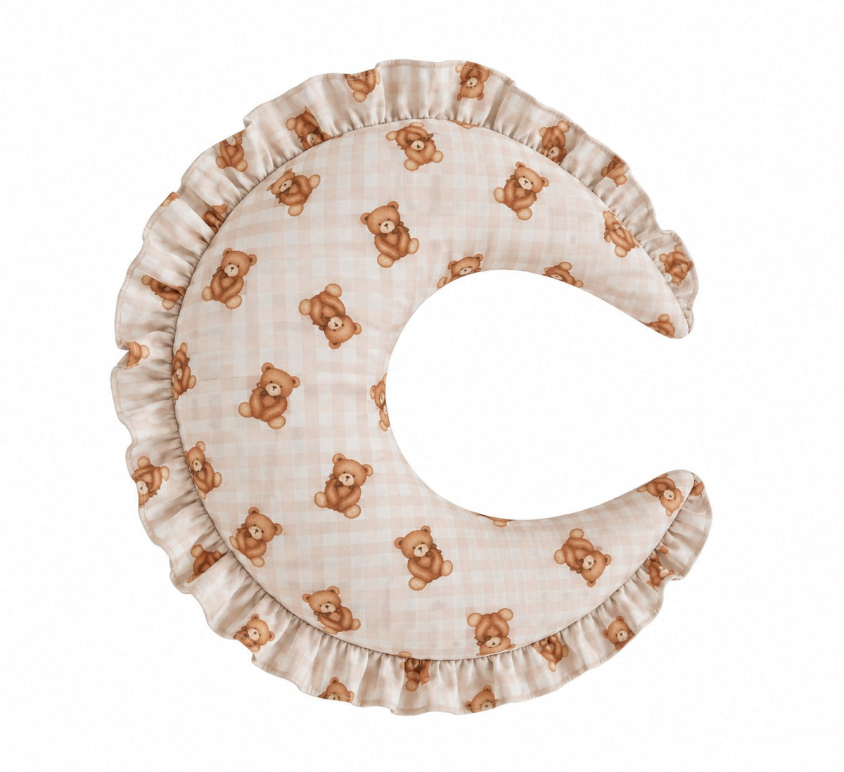 Gingham Feeding Old Support Ruffle Nursing Pillow Cover by Little Mae & Co