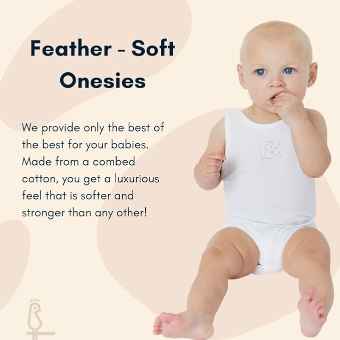 Feathers USA Baby Onepiece Bodysuit Tagless Comfort for Newborns by Feathers USA at Everetts Place
