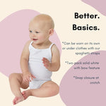 Feathers Tank Top Bodysuits for Baby Girl (2 Pack) Super Soft One-Piece Toddler Bodysuit by Feathers USA at Everetts Place