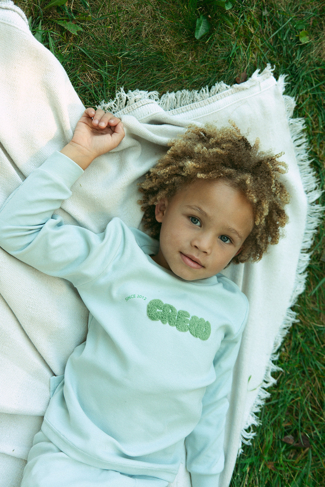 Crew Kids NY Green Long Sleeve Pajama Set With Patch Detail