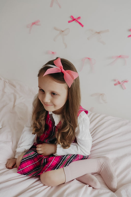 Pink Rose Ribbon Bows With Prong Clip 4 Inch For Gifts Little Mae & Co Everetts Place: Online Boutique