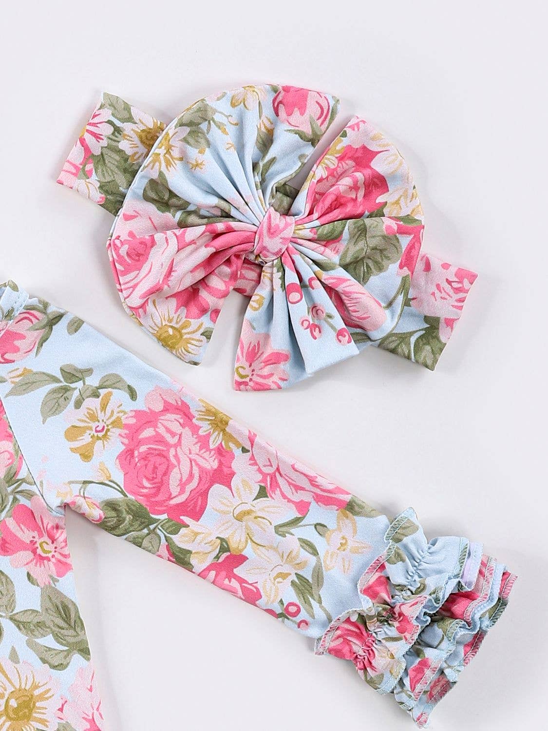 Clover Cottage newborn butterfly floral baby gown & headband.