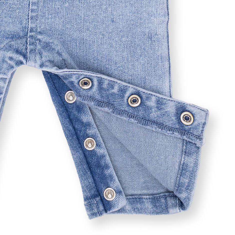 Old School Blue Stretch Denim - Uni Old School Overall by Angel Dear