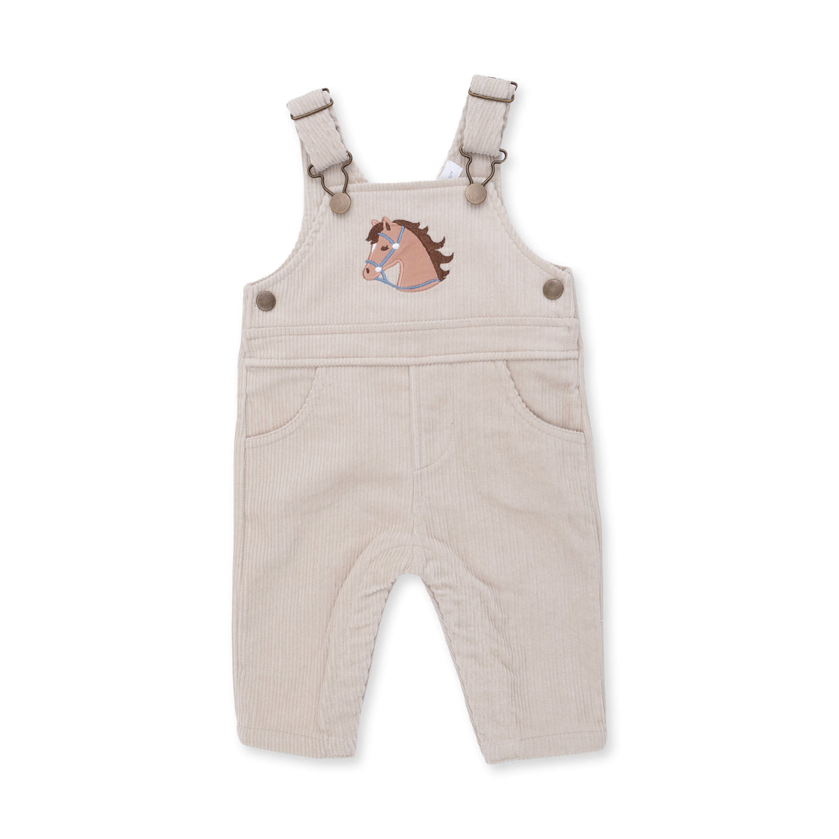 Peyote Corduroy - Uni Old School Overall with Horse Applique by Angel Dear
