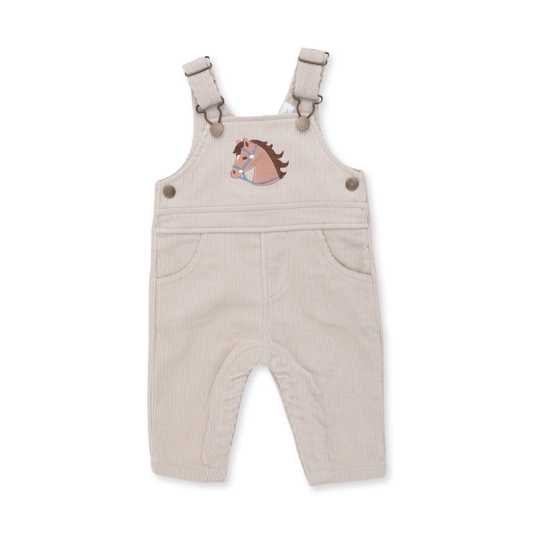 Peyote Corduroy - Uni Old School Overall with Horse Applique by Angel Dear