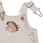 Peyote Corduroy - Uni Old School Overall with Horse Applique by Angel Dear