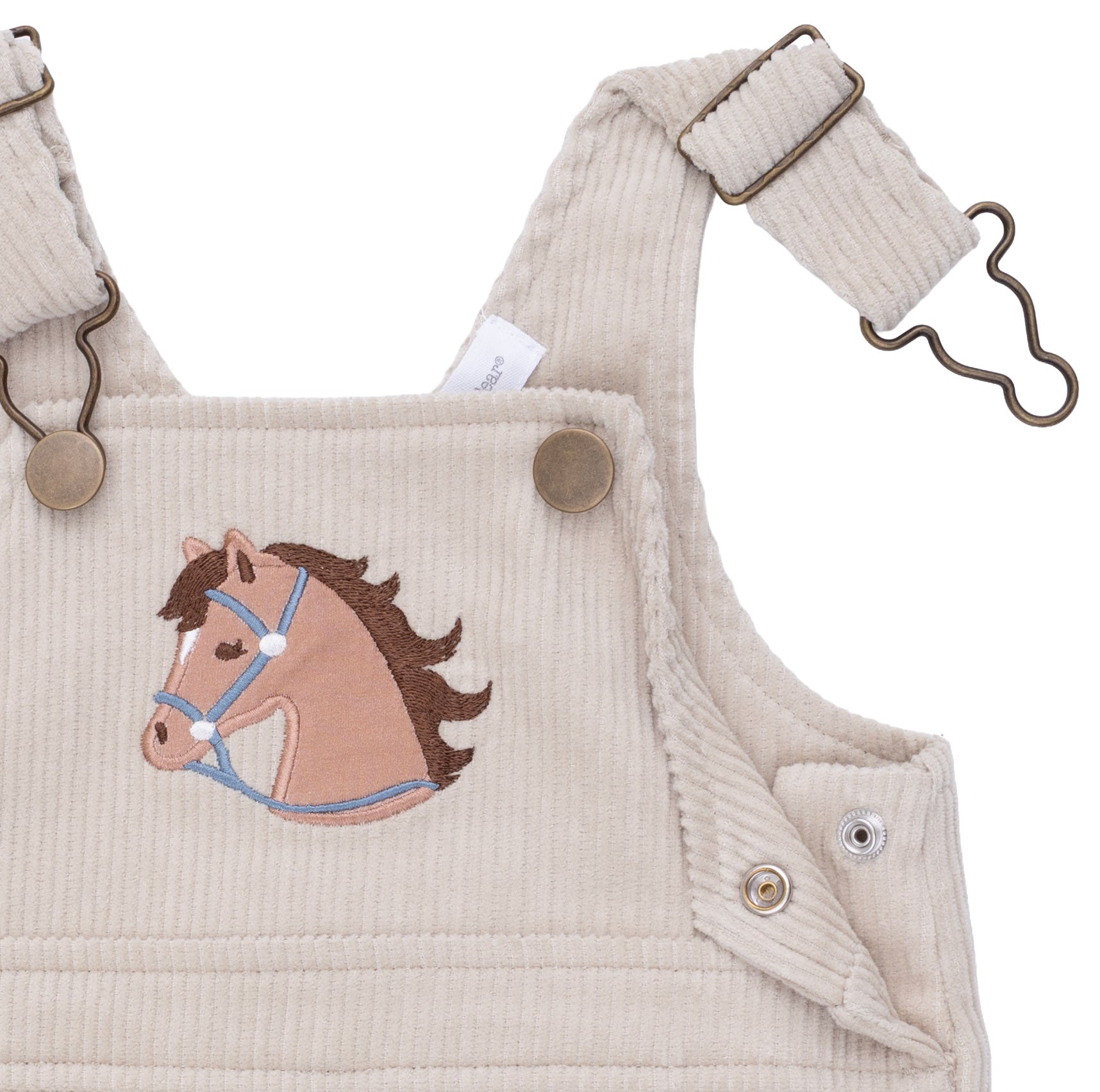 Peyote Corduroy - Uni Old School Overall with Horse Applique by Angel Dear
