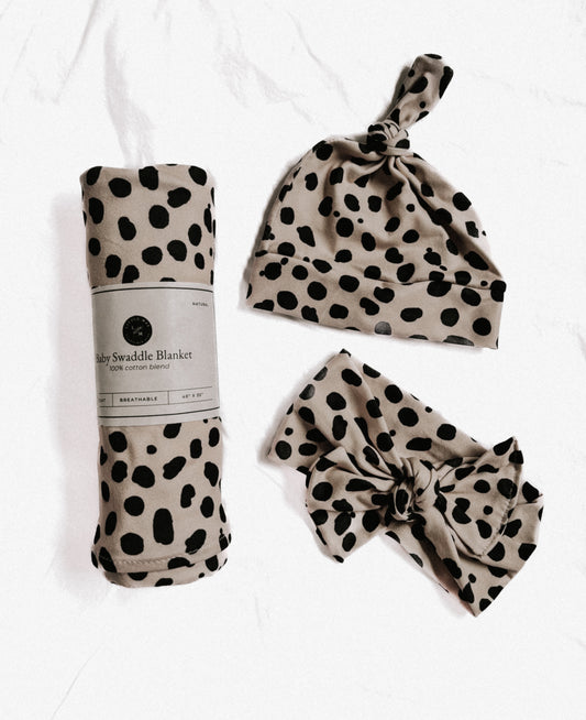 Sahara Swaddle Set For Newborns Bolero Knit Baby Gift Little Mae & Co Everetts Place: Online Boutique