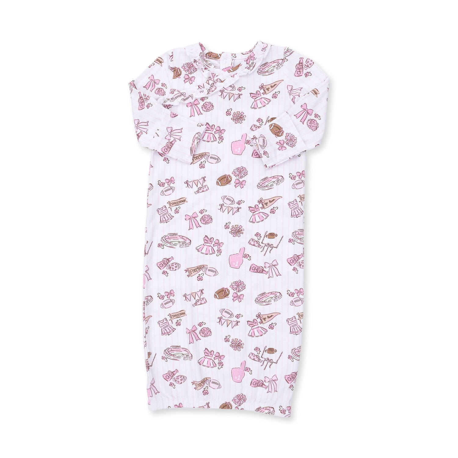 Football Cheer Nursery - Kimono Gown and Ruffle Knotted Hat by Angel Dear (view 2 of 4)