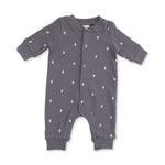 Lightning Bolt French Terry - Baseball Collar Button Up Romper by Angel Dear (view 2 of 4)