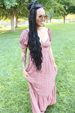 Pink Floral Puff Sleeve Maxi Dress by PinkBlush